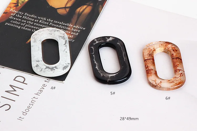 DIY jewelry accessories Japan and South Korea acetic acid large circle ring oval ring earrings  material pendant