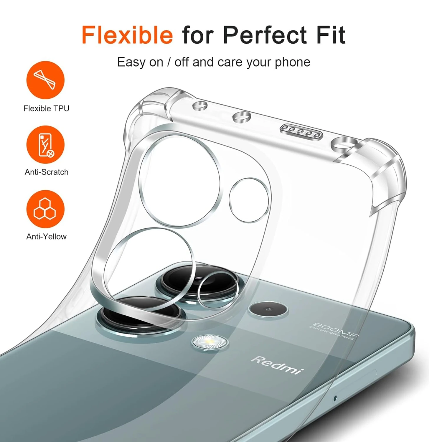 Four-Corners Shockproof TPU Case for Xiaomi Redmi Note 13 Pro 5G Note 13 Pro+ Plus Protective Cover Clear Capa Fundas Coque image 5