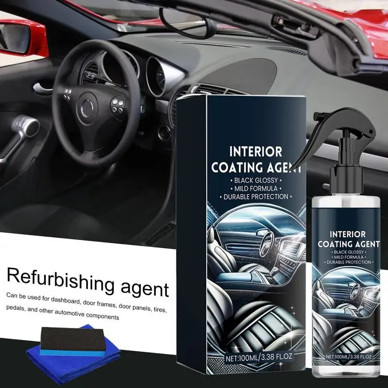 100ml Auto Interior Cleaner Mild Liquid Cleaner Spray for Car Odorless Multifunctional Powerful Car Maintenance Supplies