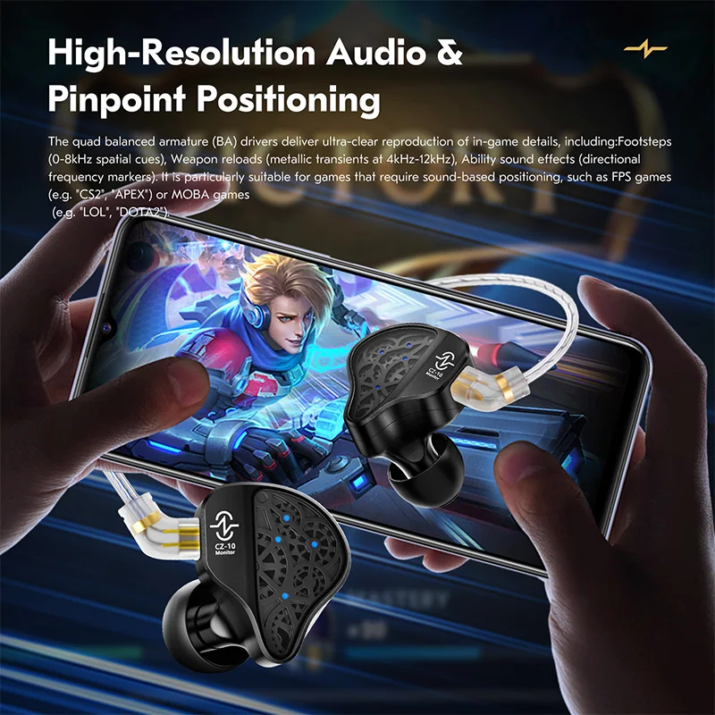 CCZ CZ10 1DD+4BA All-metal HIFI Earphones In Ear Monitor