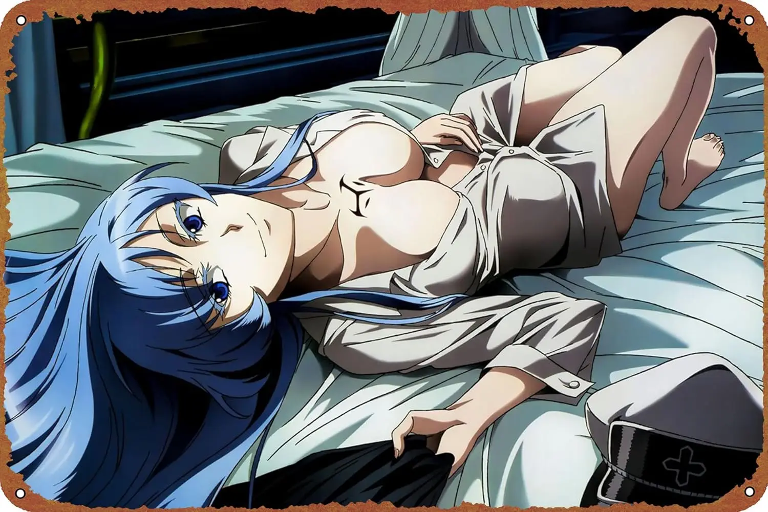 Akame Ga Kill Esdeath Poster Retro-Blechschild Wandkunst Dekoration Metallschild Dekorationsschild - Aluminium