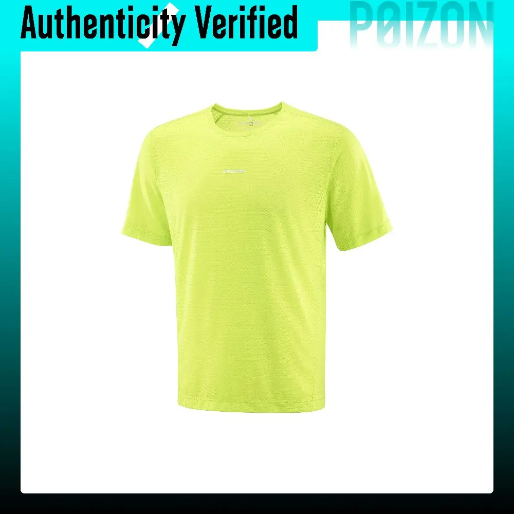SALOMON Running T-Shirts Men's Sour Lime Green Moderate Straight Fit LC2778800