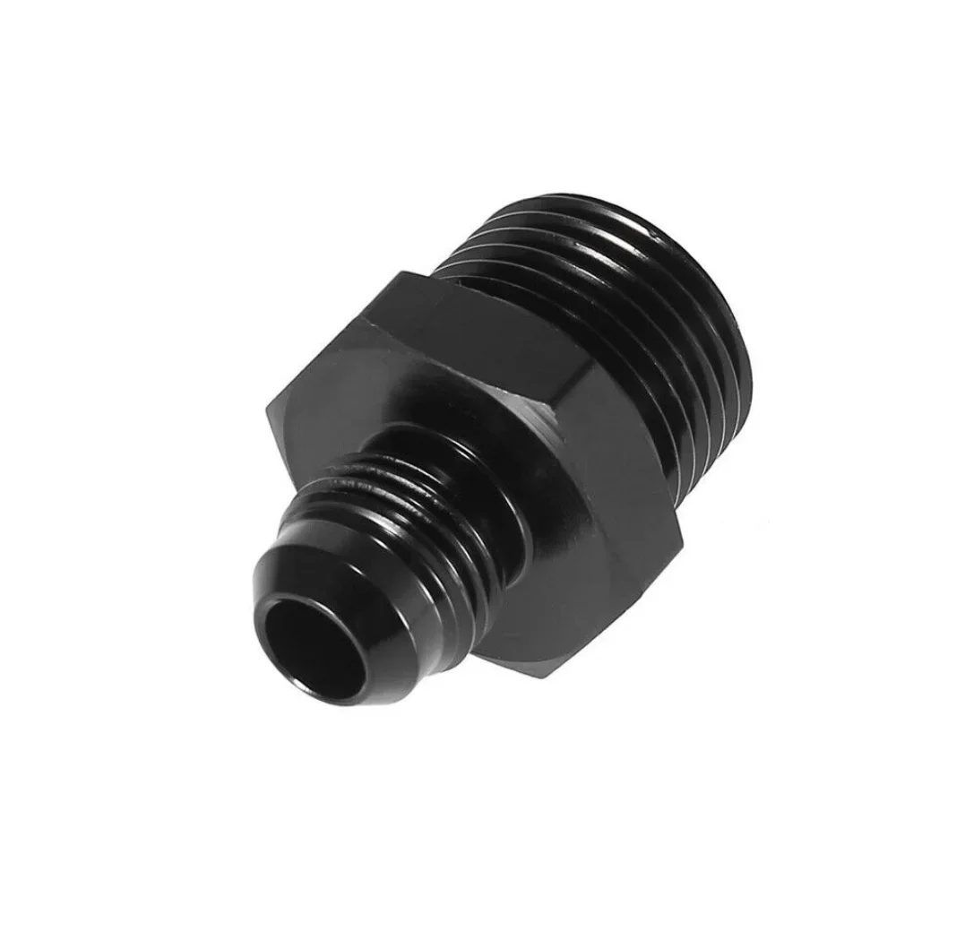 عالية الجودة AN6 1/2NPT الألومنيوم مستقيم ذكر مضيئة خرطوم الوقود نهاية المناسب محول للمياه الهواء زيت الوقود الوقود E85 الأسود #2