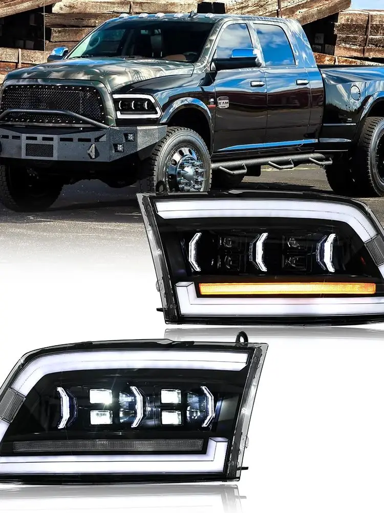 Paar Super Licht Projector Lens Koplamp Montage Voor 2009-2018 Dodge RAM 1500 2013-2018 Dodge RAM 2500 KOPLAMP Lamp - afbeelding 2