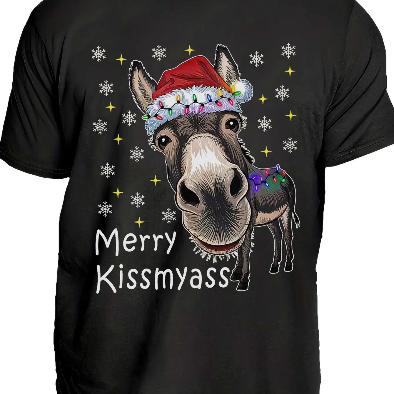 

Fun Cartoon Reindeer Print Men's T-shirt 3D Christmas Element Pattern Short Sleeve Street Fashion Hip-Hop X'mas Party Men Clothe