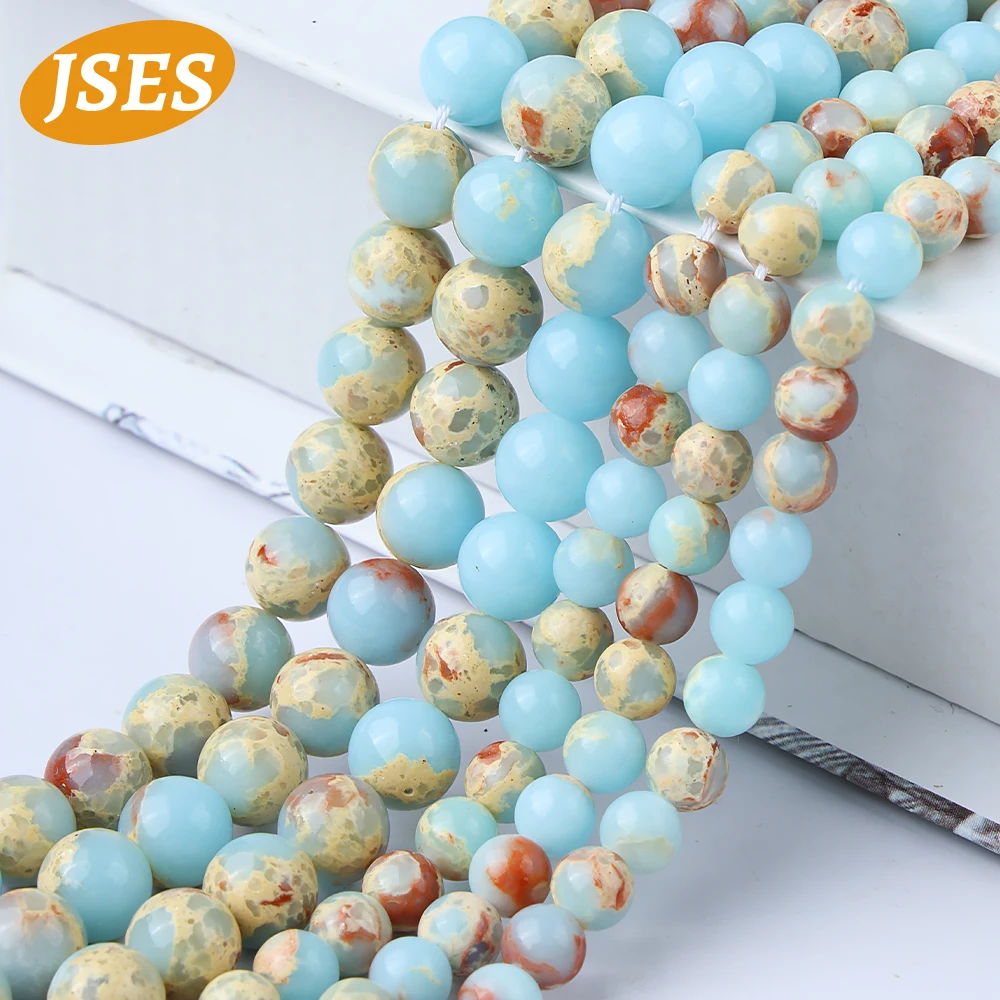 A++ Natural Stone Koreite Blue Shoushan Snakeskin Loose Spacer Beads Jewelry Making DIY Bracelets Necklace Accessories Charms