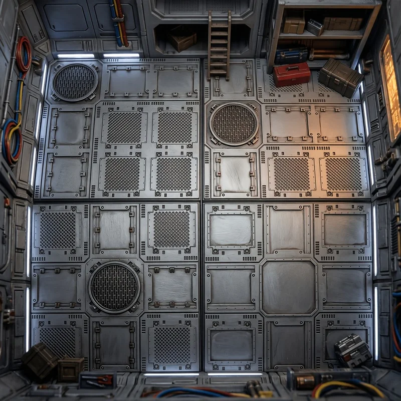 Sci-Fi Industrial Floor Tiles Set,Modular Fdm Printed Floor Tiles For Sci-Fi Dioramas & Tabletop Wargames