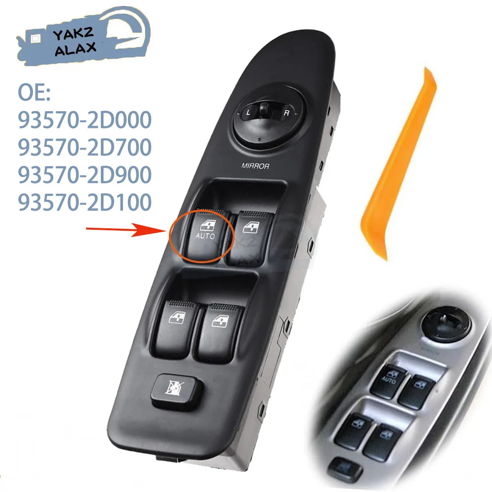 

93570-2D000 for Hyundai Elantra 2001 2002 2003 2004 2005 2006 Electric Master Power Window Control Switch Button 93570-2D100