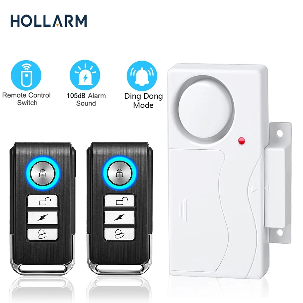 Hollarm-Sensor de puerta ABS abierto y cerrado, control remoto inalámbrico para el hogar, sistema de alarma, alertas, ventana, Detector de seguridad