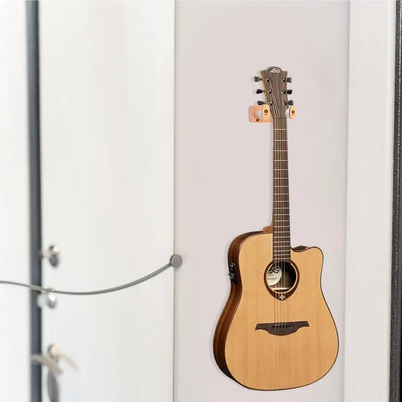 Wooden Guitar Hanger Hook Wall Mount Non-slip Holder Stand For Guitar Ukulele Violin Bass Guitar Instrument Accessories