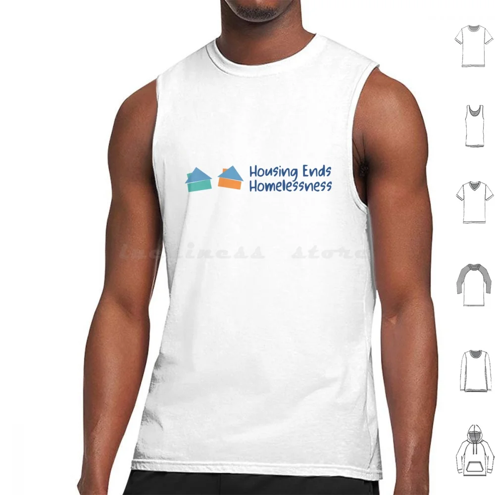 2 Houses + Heh ( Blue ) Tank Tops Vest Sleeveless Homelessness Housing Campaign