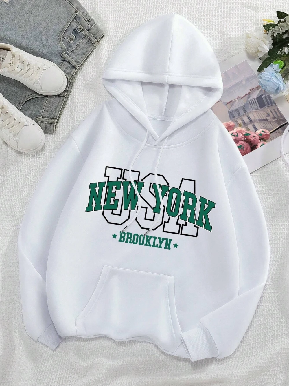 USA NEW YORK Brooklyn City Letter Male Hoody Harajuku S-XXL Sweatshirt Fashion Quality Hooded Autumn Casual Warm Streetwear