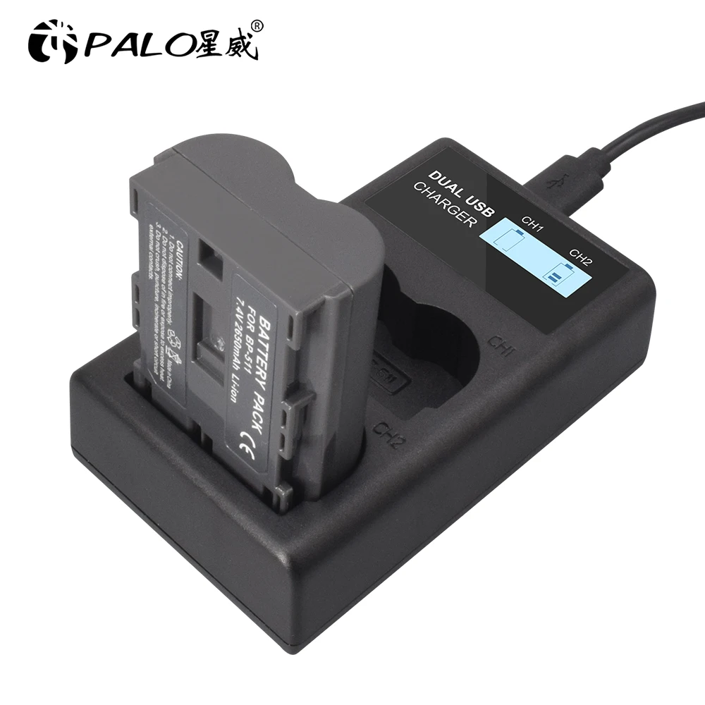 BP-511A BP-511 BP 511 511A BP511 BP511A Akku + LCD USB Dual Ladegerät für Canon EOS 40D 300D 5D 20D 30D 50D PowerShot G1 G2 G3 G5