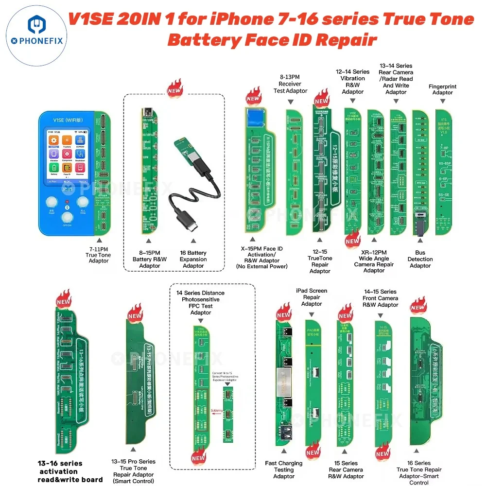 JC V1SE V1S Cho iPhone 6 -11Pro 12 13 Màn Hình Gốc Truetone Sửa Chữa Cảm Ứng Sốc Pin Vân Tay Rung Đọc Sách viết