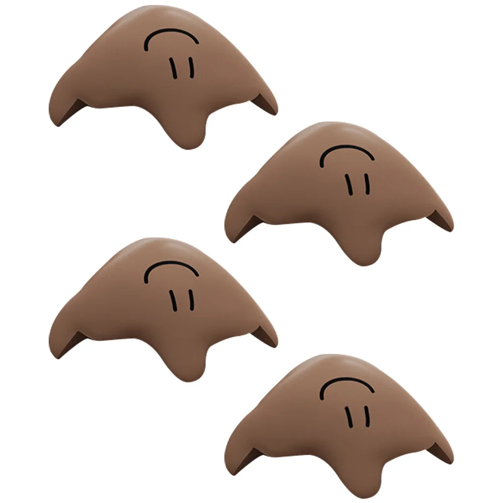 4 قطعة المضادة للتصادم ركن الحرس سيليكون واقيات زوايا الطاولة لسلامة الطفل الأثاث حواف إطار السرير رف الكتب القهوة