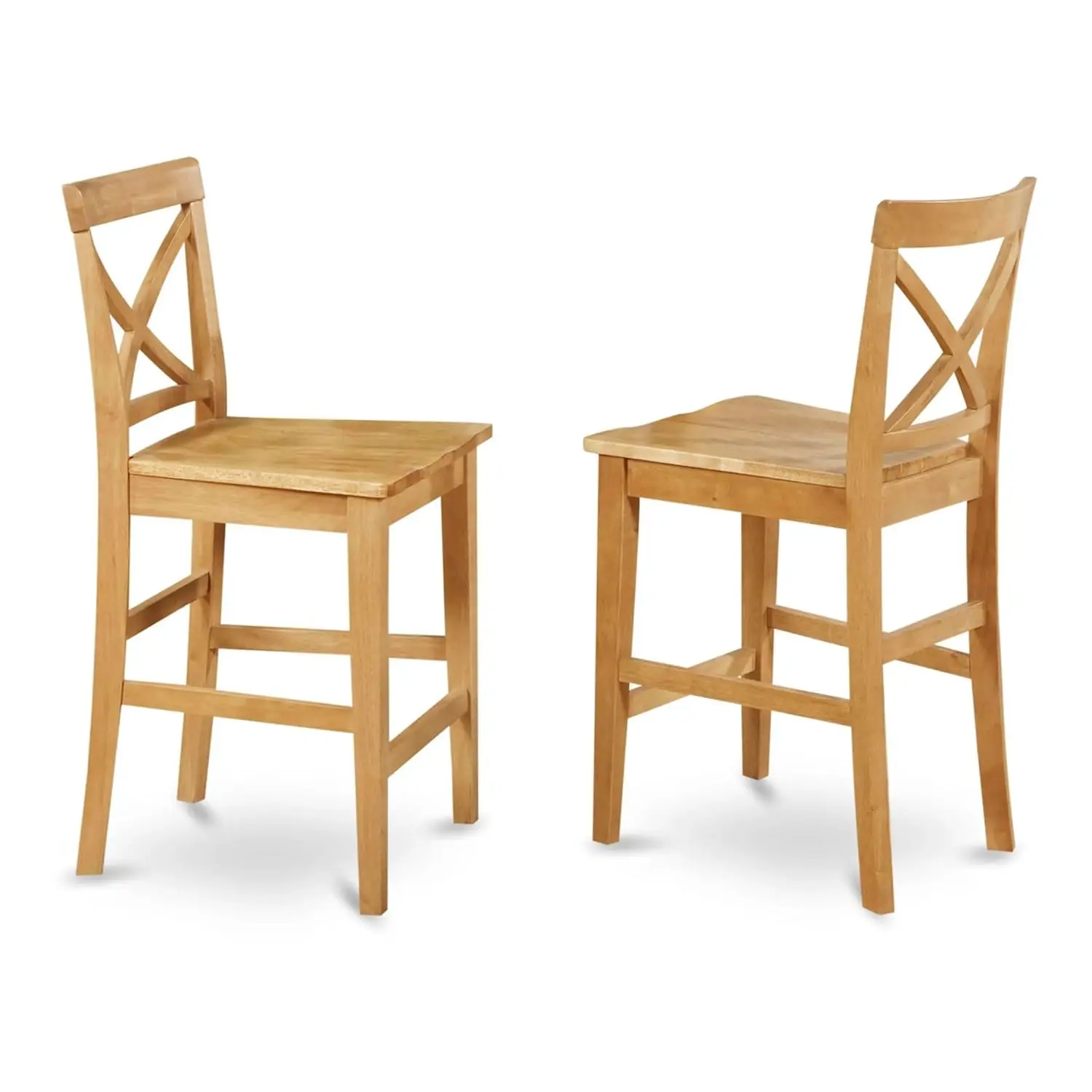

Pub Counter-Height Bar Stool - Pub Height Kitchen Chairs, Set Of 2, Oak, Customized