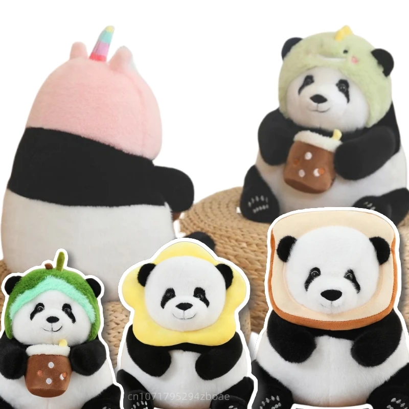 30/40cm Creative Panda Plush Doll Cosplay Animal Unicorn Dinosaur Bunny Avocado Plush Dolls Home Decor Fubao Huahua Plush Doll