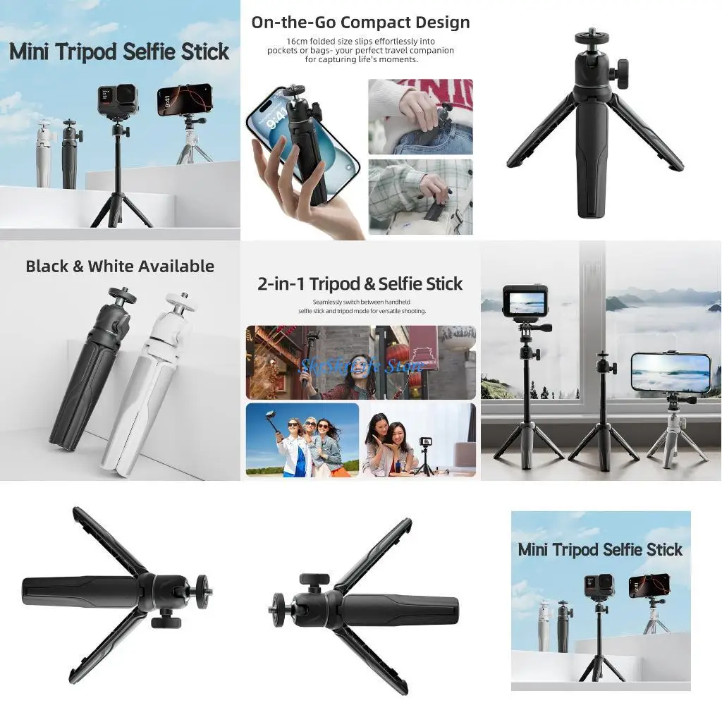 

E65E Portable Mini Tripod Selfie With 360 Rotation Lightweight Aluminum Alloy ABS Suitable For Smartphone Camera Travel