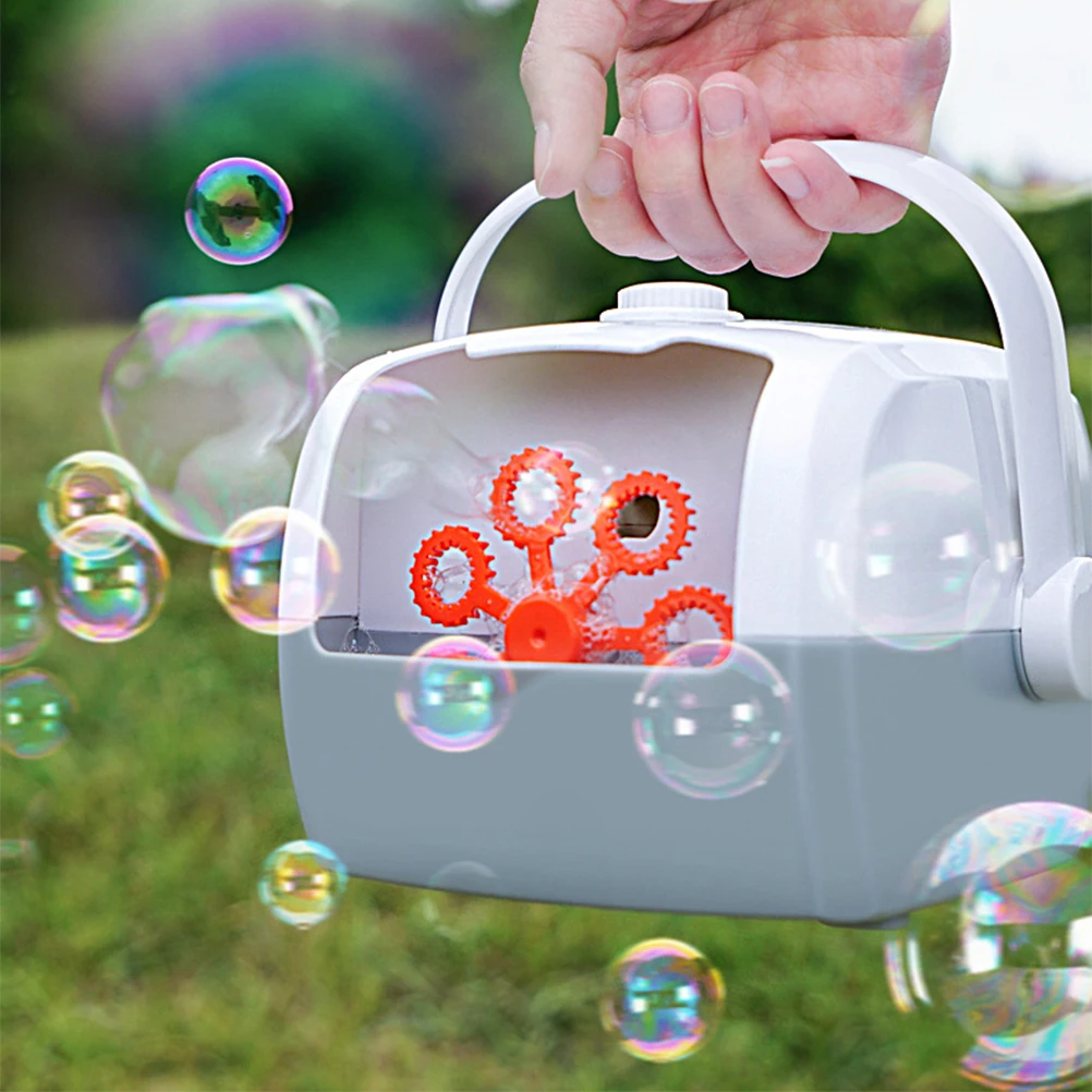 Portable Automatic Bubble Machine For Kids Wedding Party Blowing Continuous Bubbles Gift Romantic Atmosphere Easy Grey