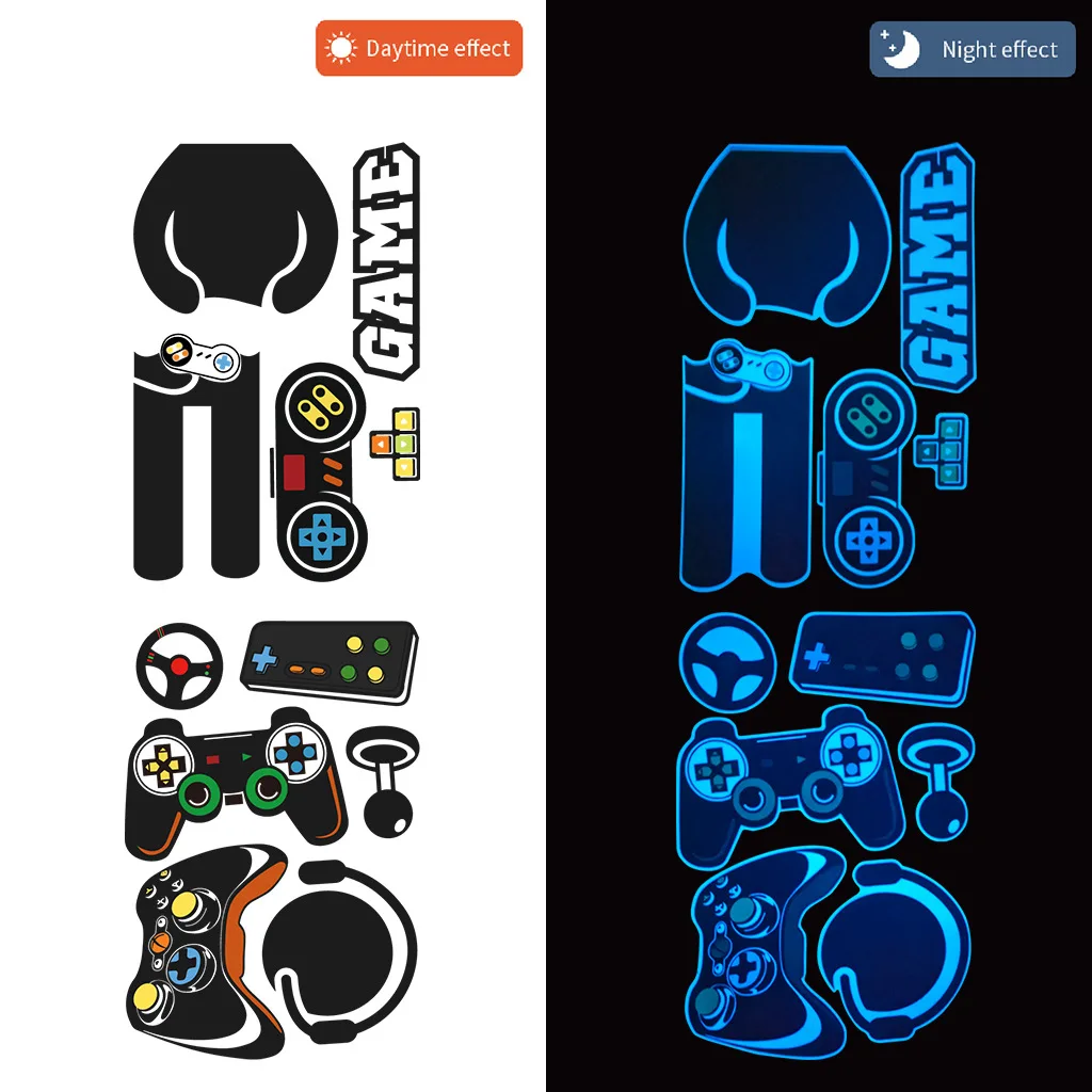 Game Handle Gaming Zone Luminous Wall Stickers Glow In The Dark Sticker For Boys Room Living Room Bedroom Home Decor Poster view 4