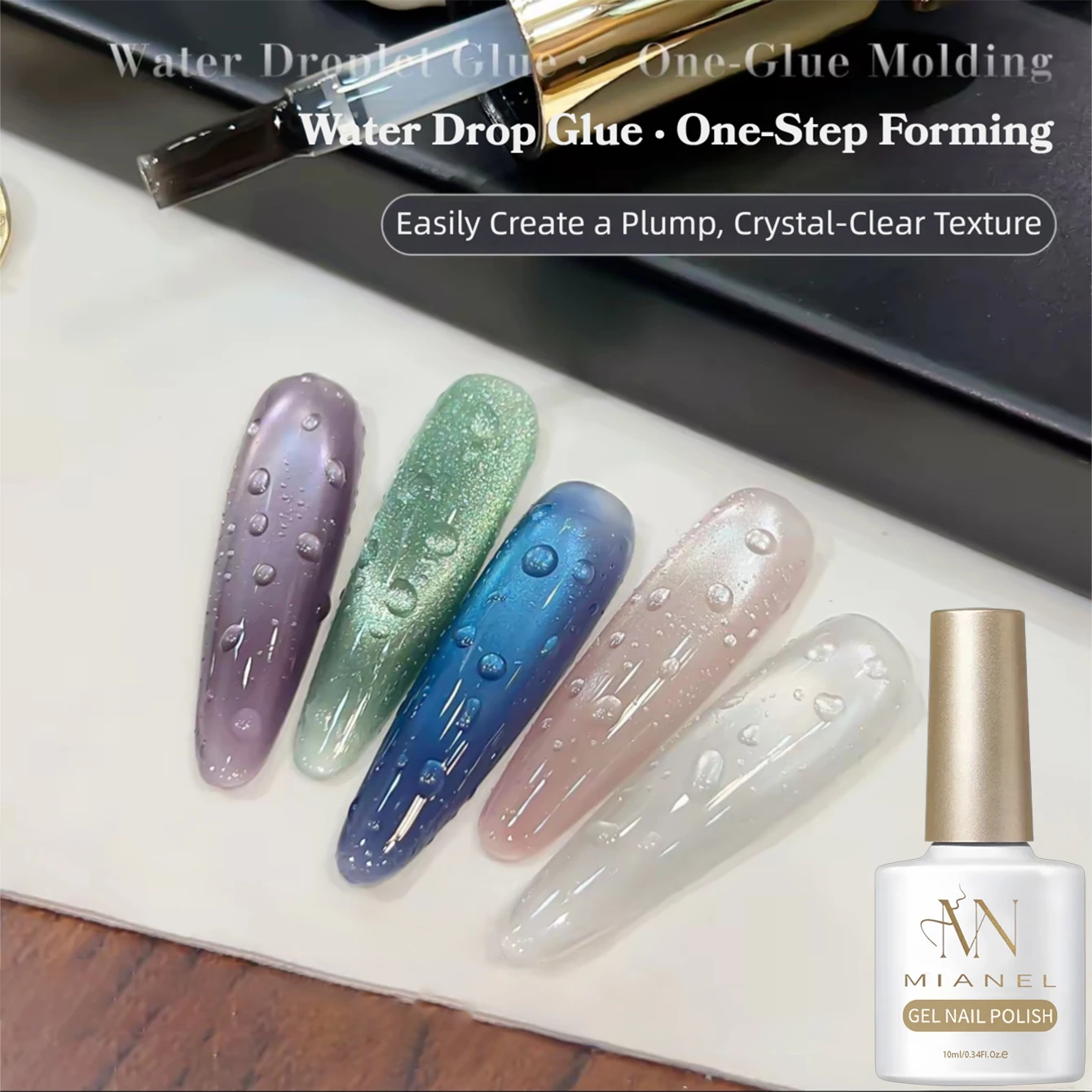 

MIANEL Water Drop Top Coat 2026 SpringSummer Collection Clear Versatile Water Drop Shape Nail Art Functional Gel