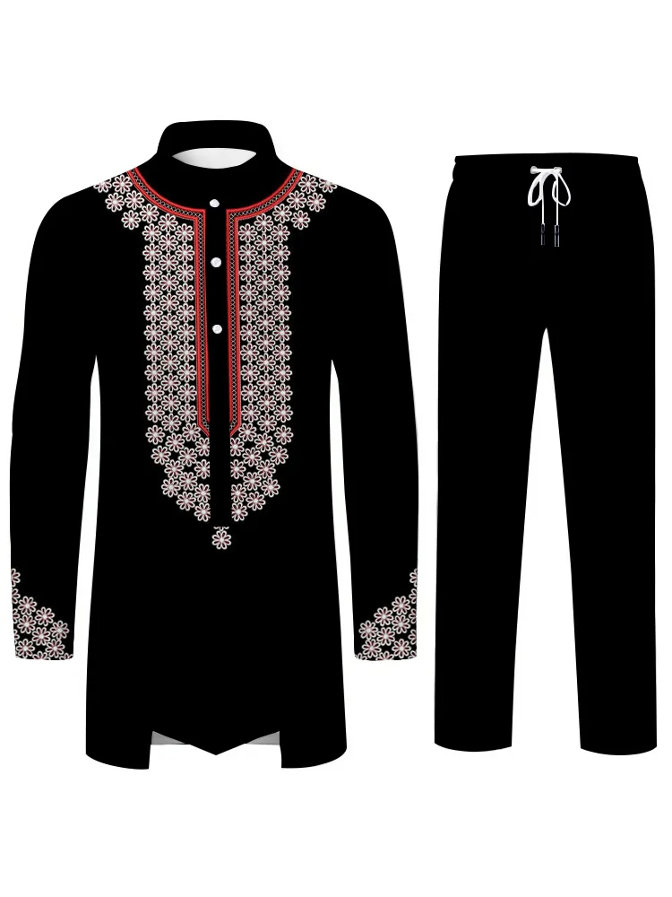 African/Middle Eastern Culture Men's Suits Gorgeous 3D Printed Prints Islamic Clothing Muslim Two Piece Sets Daily Wear Clothing