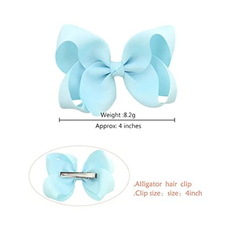 

4.0 Inch Hair Bows for Girls Grosgrain Ribbon Toddler Hair Accessories with Alligator Clips for Toddlers Baby Girls Kids 20PCS