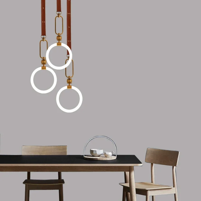 

Nordic Pendant Light Ring Lamp Loft Living Room Bedroom Restaurant Hanging Home Art Decor Lamps Hotel Bar Cafe Lighting Fixtures