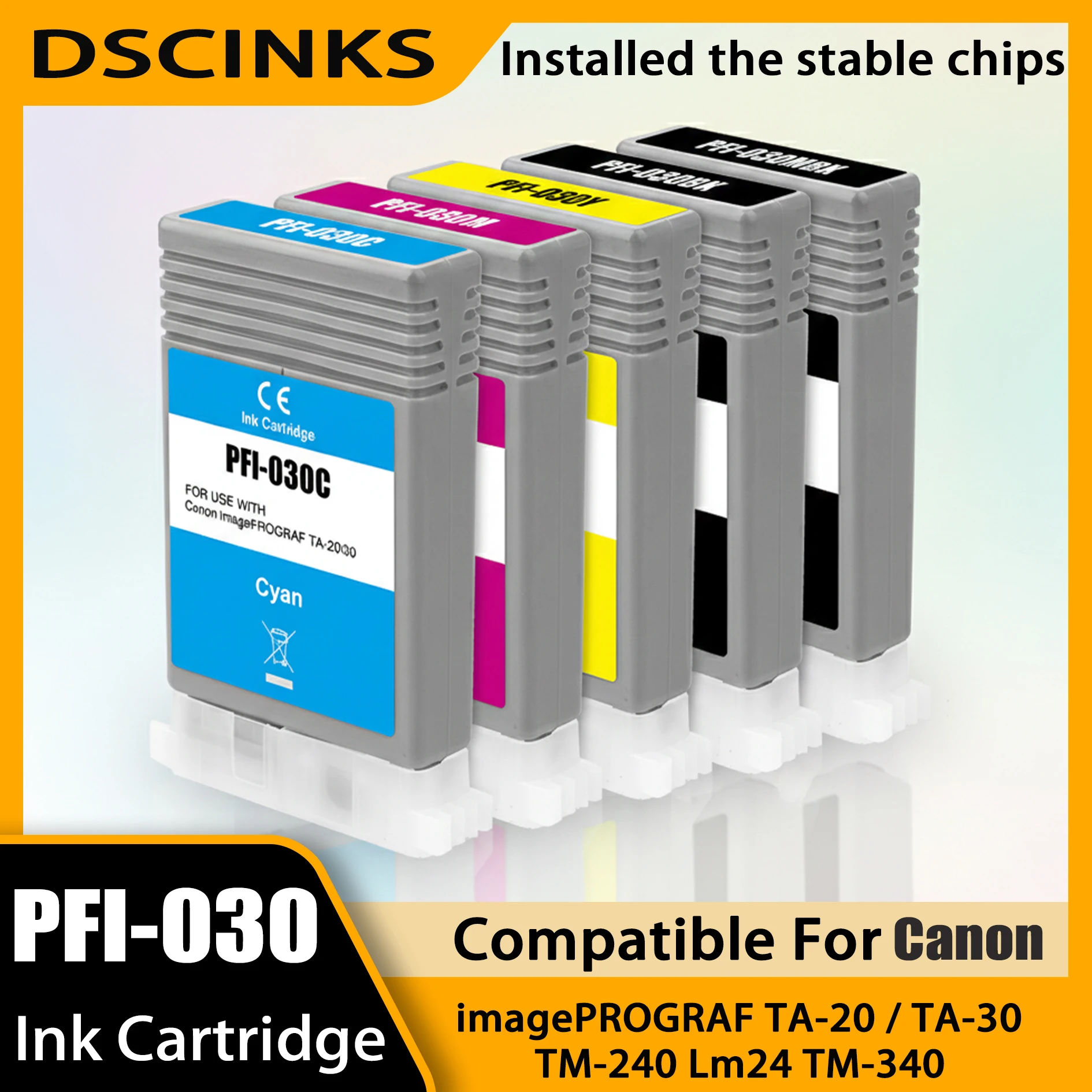 For Canon PFI-030 Ink Cartridge Replacement for Canon imagePROGRAF TA-20 TA-30 TM-240 TM-340 Printer Contains Stable Chips