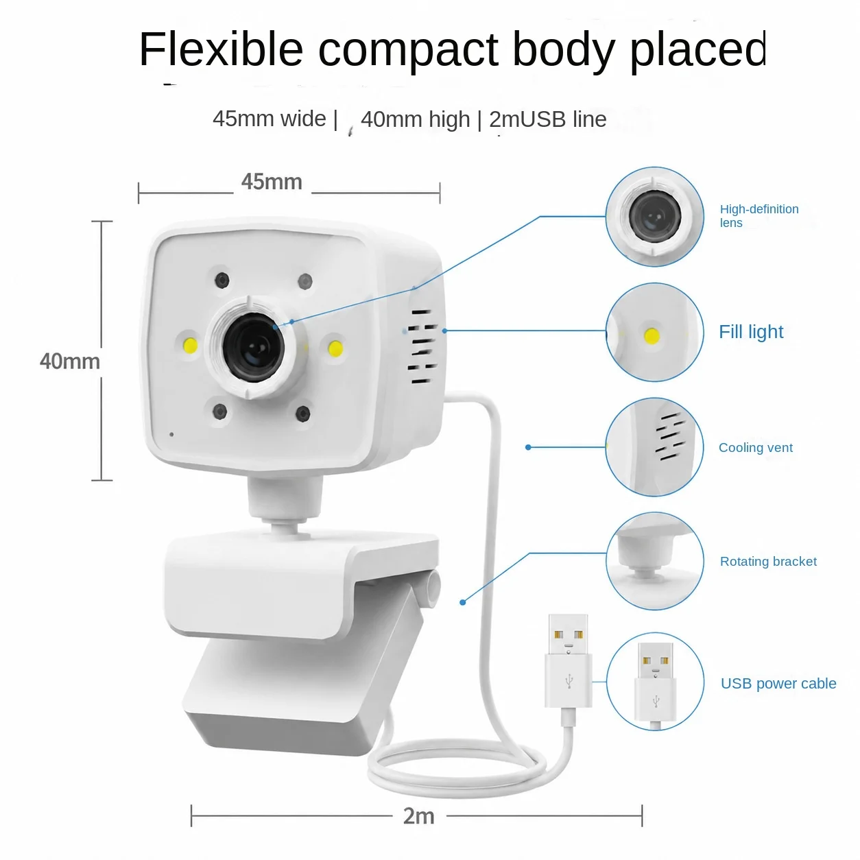 1080p Home Wifi Camera, Indoor Night Vision, Voice Intercom, Usb-powered, No-drill Installation, Infrared Mini Camera