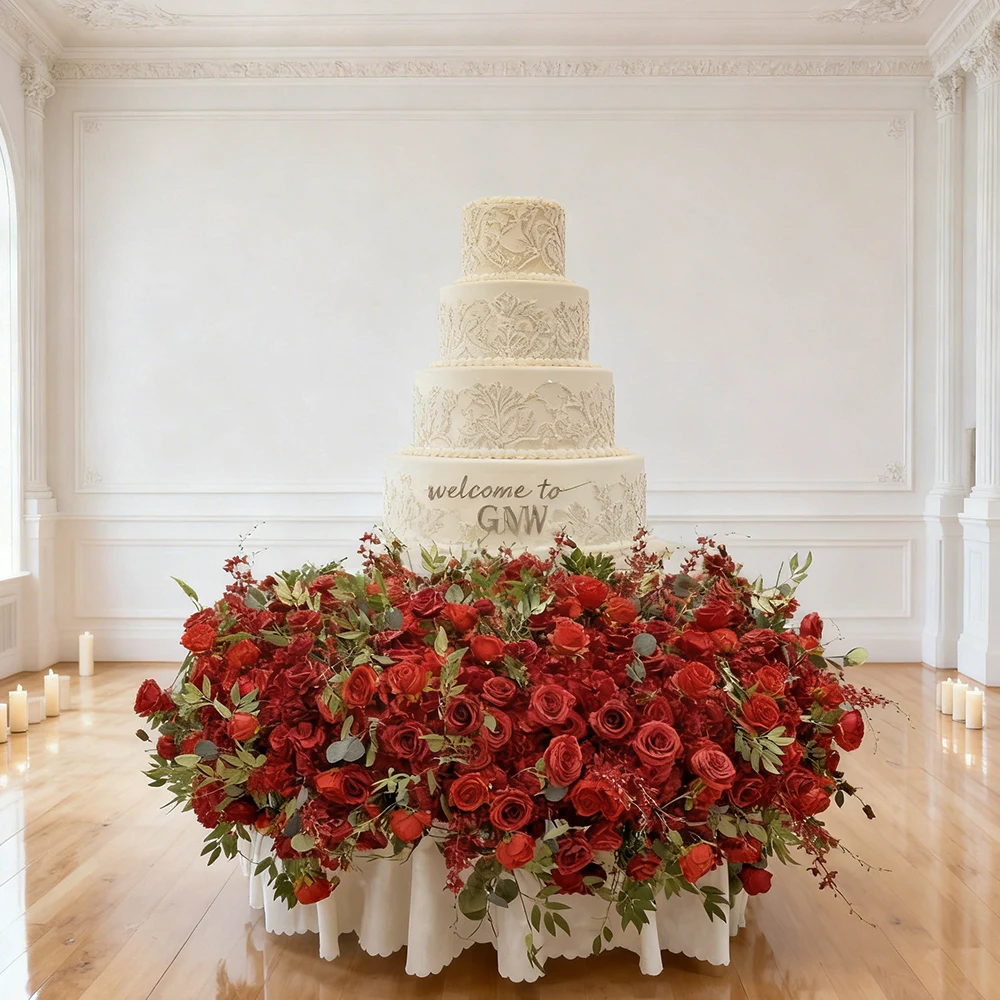

Realistic Looking Artificial Flower Cake Floral Decoration For Wedding Custom Colors Luxury High End Wholesale Price