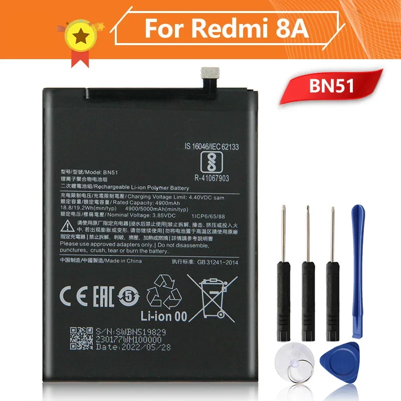 

Production in 2024 Phone Battery BN51 For Xiaomi Redmi 8 Redmi 8A Redmi8 Replacement Battery High Quality Batteries With Tool