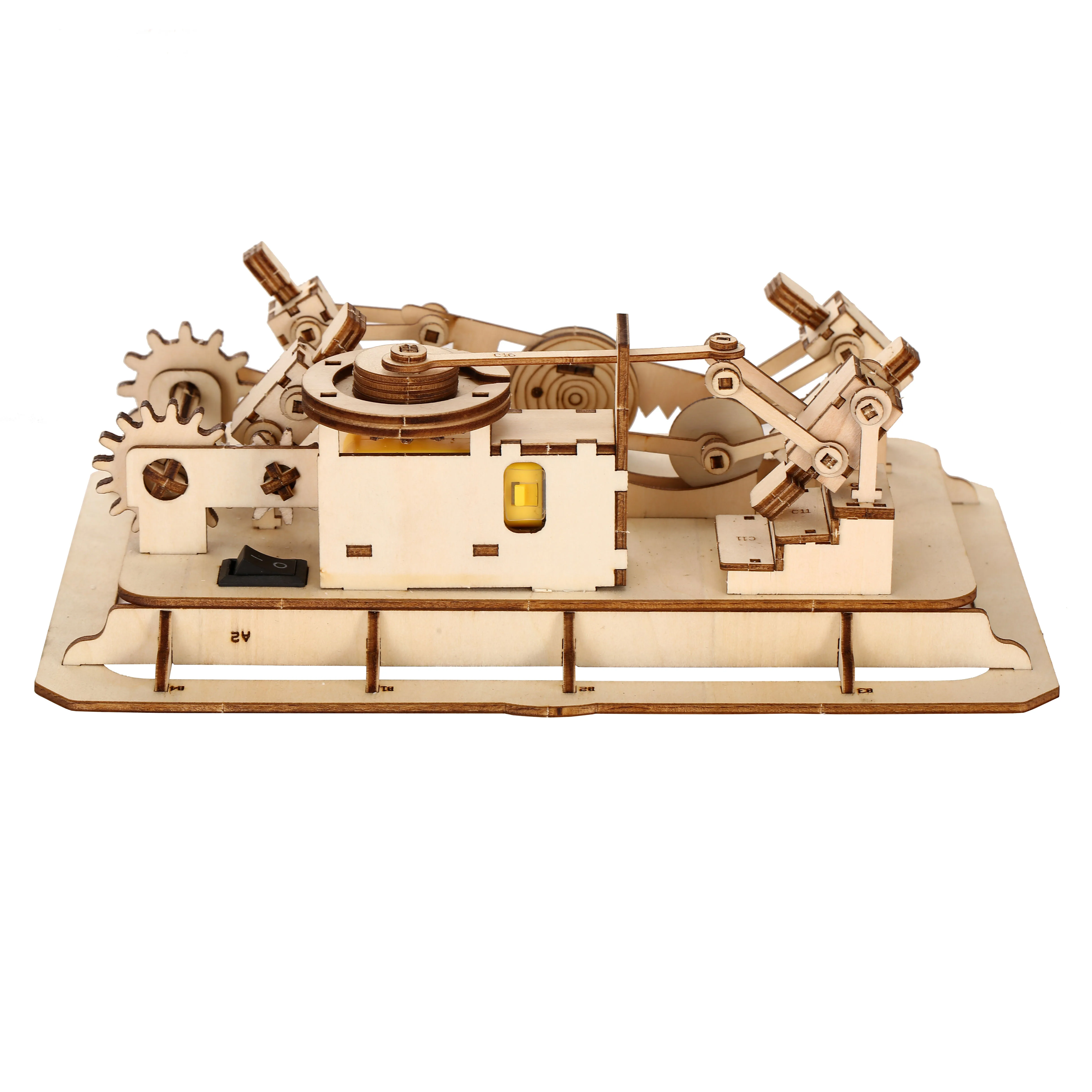 ปริศนาไม้3D โมเดลสเกลชุดโมเดล DIY ของขวัญงานฝีมือของตกแต่งบ้านชุดโมเดลเครื่องจักรกลของเล่นก่อสร้าง