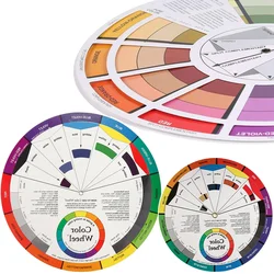 1Pcs 12 Color Paper Card Tattoo Color Wheel Circle Chromatic Eyebrow Tattoos Design Nails Professional Pigment Makeup Supplies