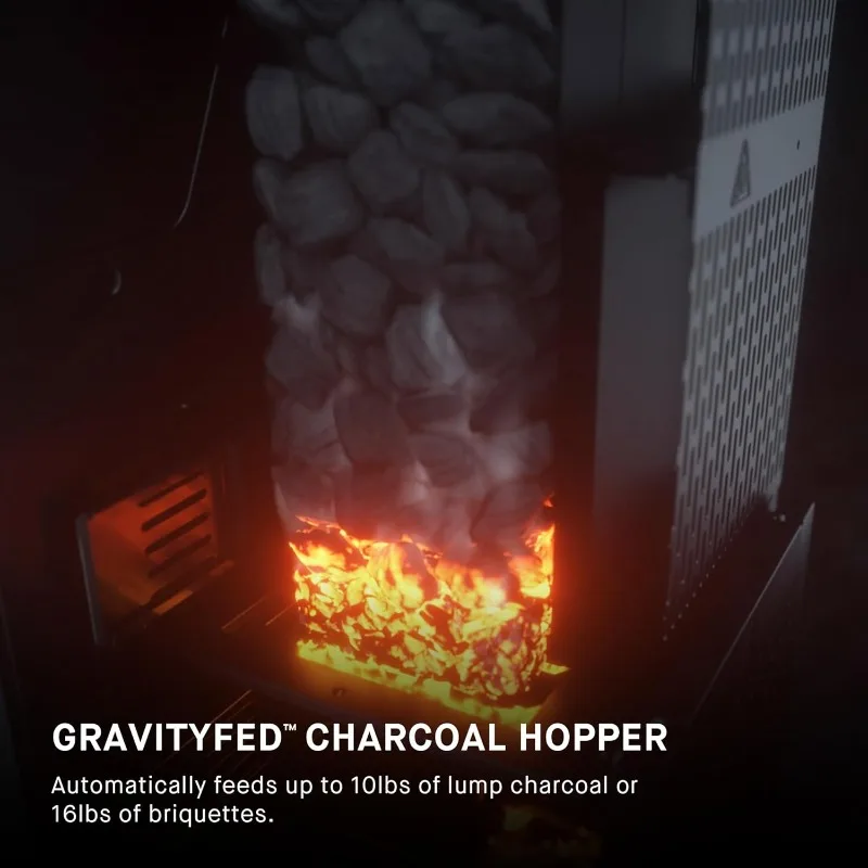 Série Gravity ®   Grill à charbon de bois numérique 800, plaque chauffante et fumeur avec contrôle numérique, connectivité par application et 800 Cooki