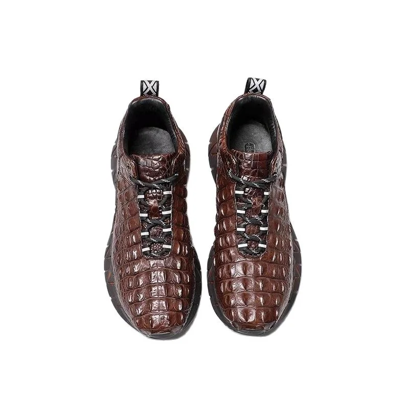 

2023 new arrival Fashion Crocodile Skin causal shoes men,male Genuine leather PDD42