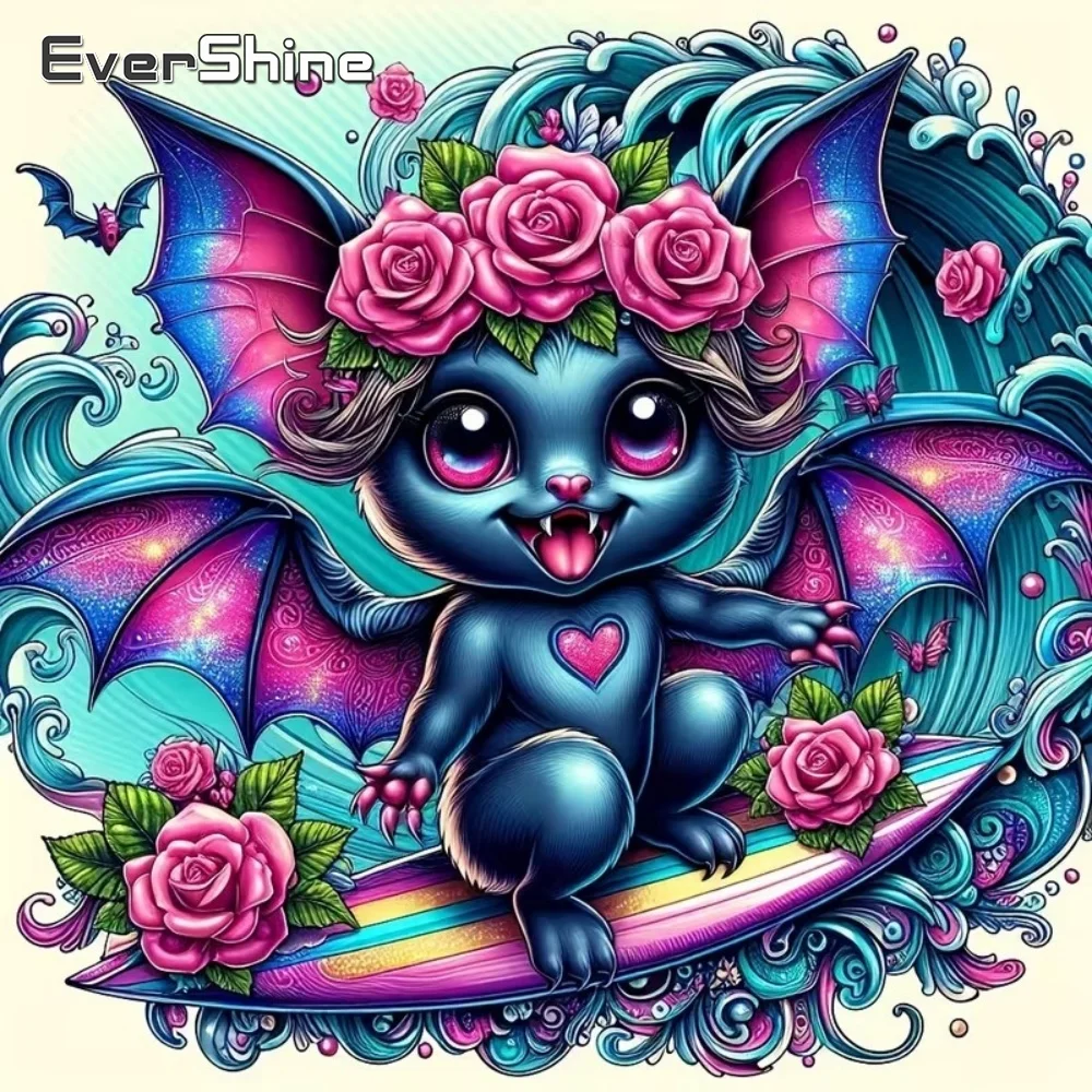 EverShine New Arrival Diamond Mosaic Bat Animal Picture Rhin