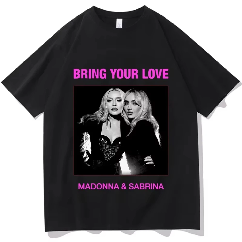 2026 Unisex Fashion Madonn Sabrina Carpenter 'Bring Your Love' T-Shirt Loose Streetwear Design Female Top Casual Tees