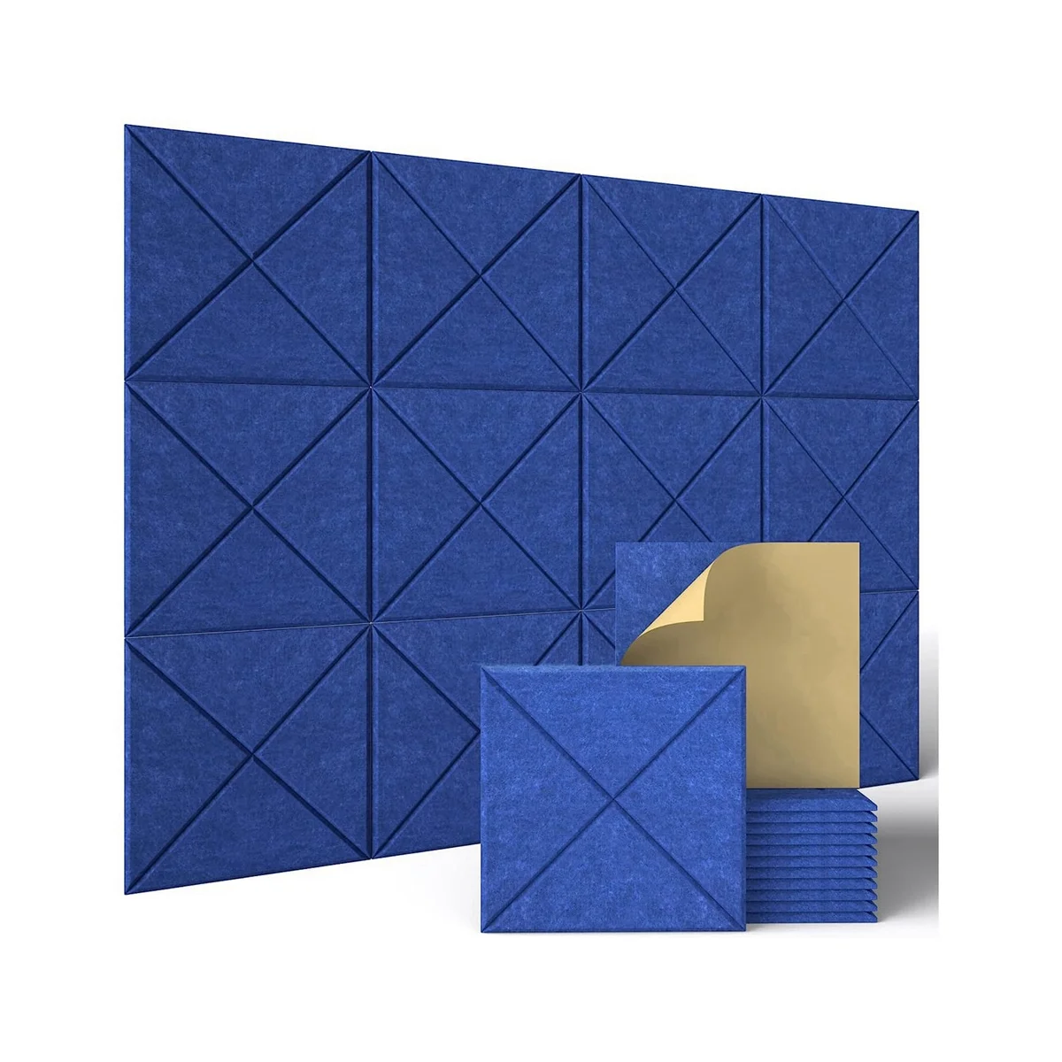 

12 Pack X-Lined Acoustic Panels with Self-Adhesive,12x12x0.4In Sound Proof Foam Panels,Decorative Soundproof Wall Panels