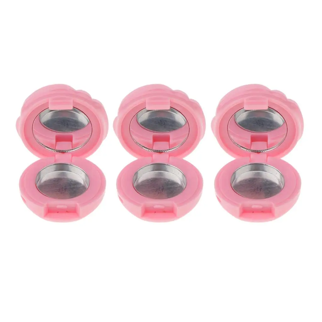 3-6pack 3PCS Empty Makeup Palette Powder Eyeshadow Blush Lip Gloss DIY Case Pink