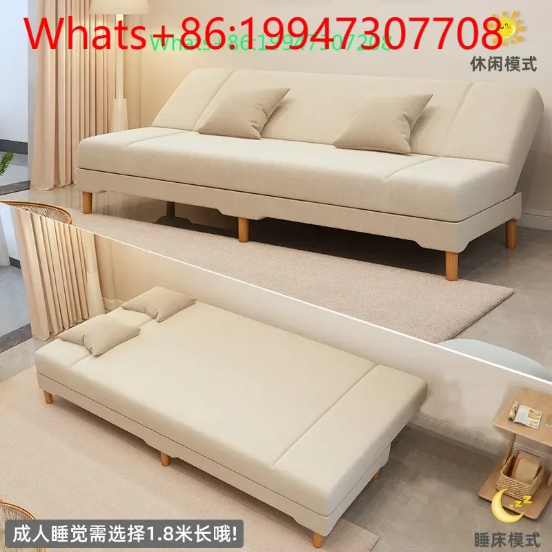 

New cream wind folding sofa bed dual-purpose technology cloth anti-fouling living room bedroom double sofa