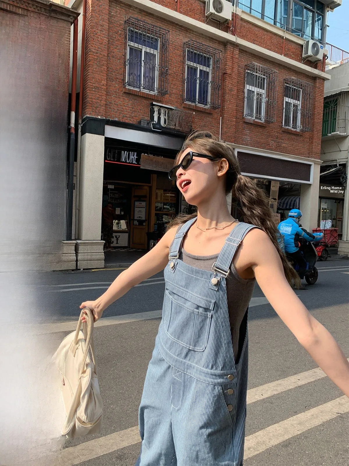 

RAINY винтажные джинсовые комбинезоны, женская полосатая широкая рабочая одежда, весенне-осенние модные повседневные брюки Agel