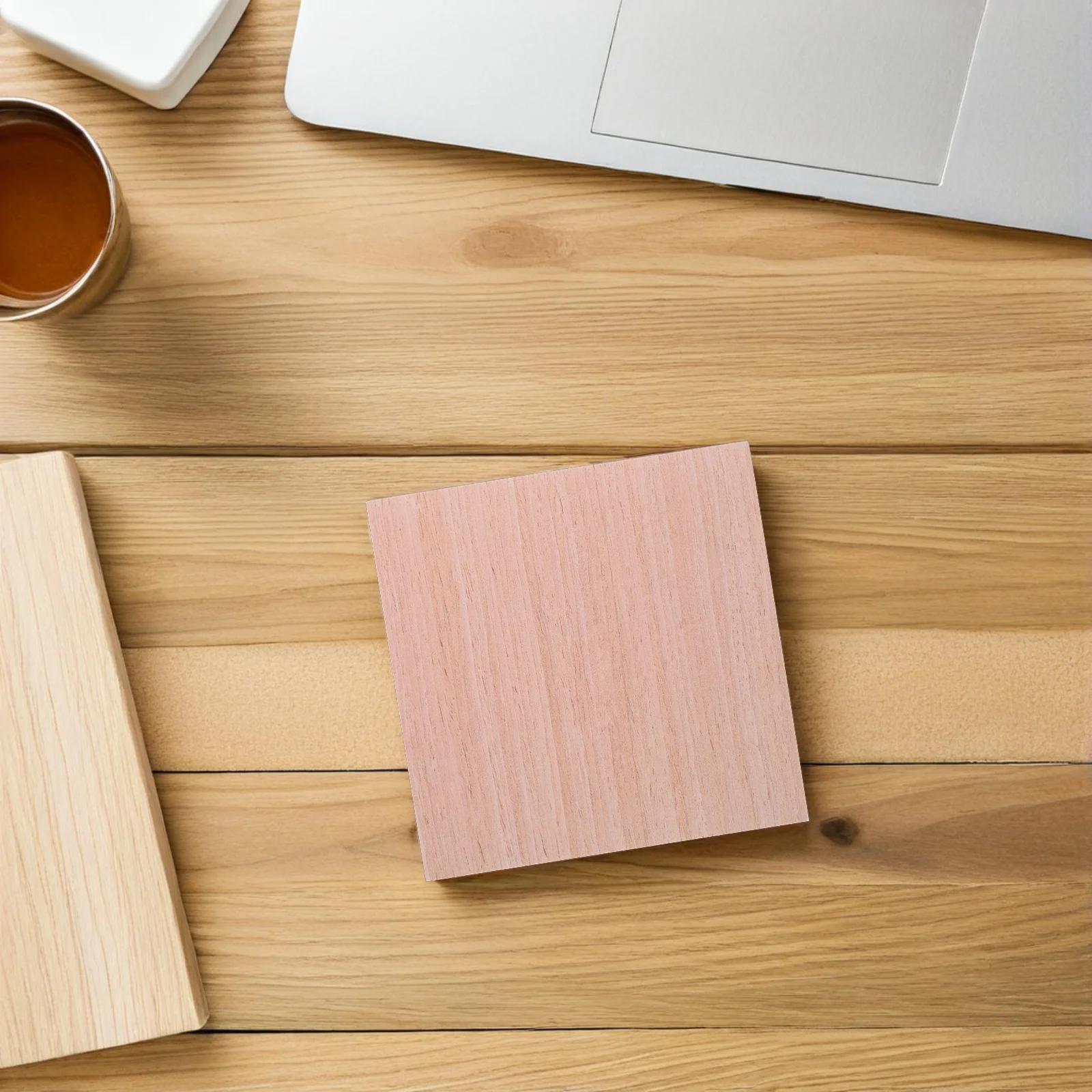 

100 Sheets Wood Grain Self-Adhesive Note Pads Reusable Message Notes for Desk Workstation Organization Long-Lasting