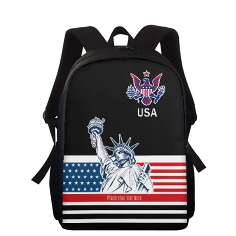 Blauwe En Rode Sterren Patroon Rugzak I Love America Usa Vlag Print Meisjes Jongens Schooltas Reizen Laptop Rugzak Voor Kinderen Tieners