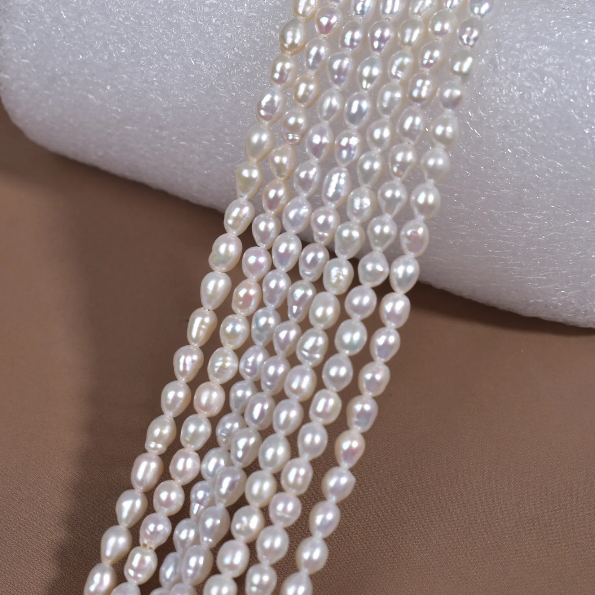 

3-4mm Tiny Small Natural Freshwater Pearl White Loose Beads Necklace DIY Semi-Finished Necklace Materials Jewelry Accessories