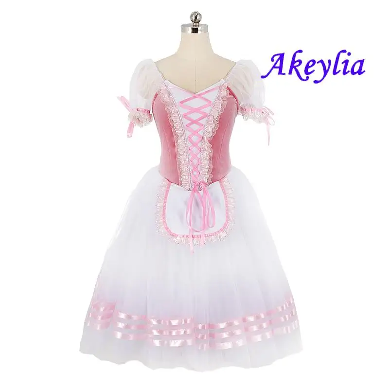 

pink white Romantic Ballet tutu long navy blue adult professional Ballerina Performance competition ballet costume yellow 8904