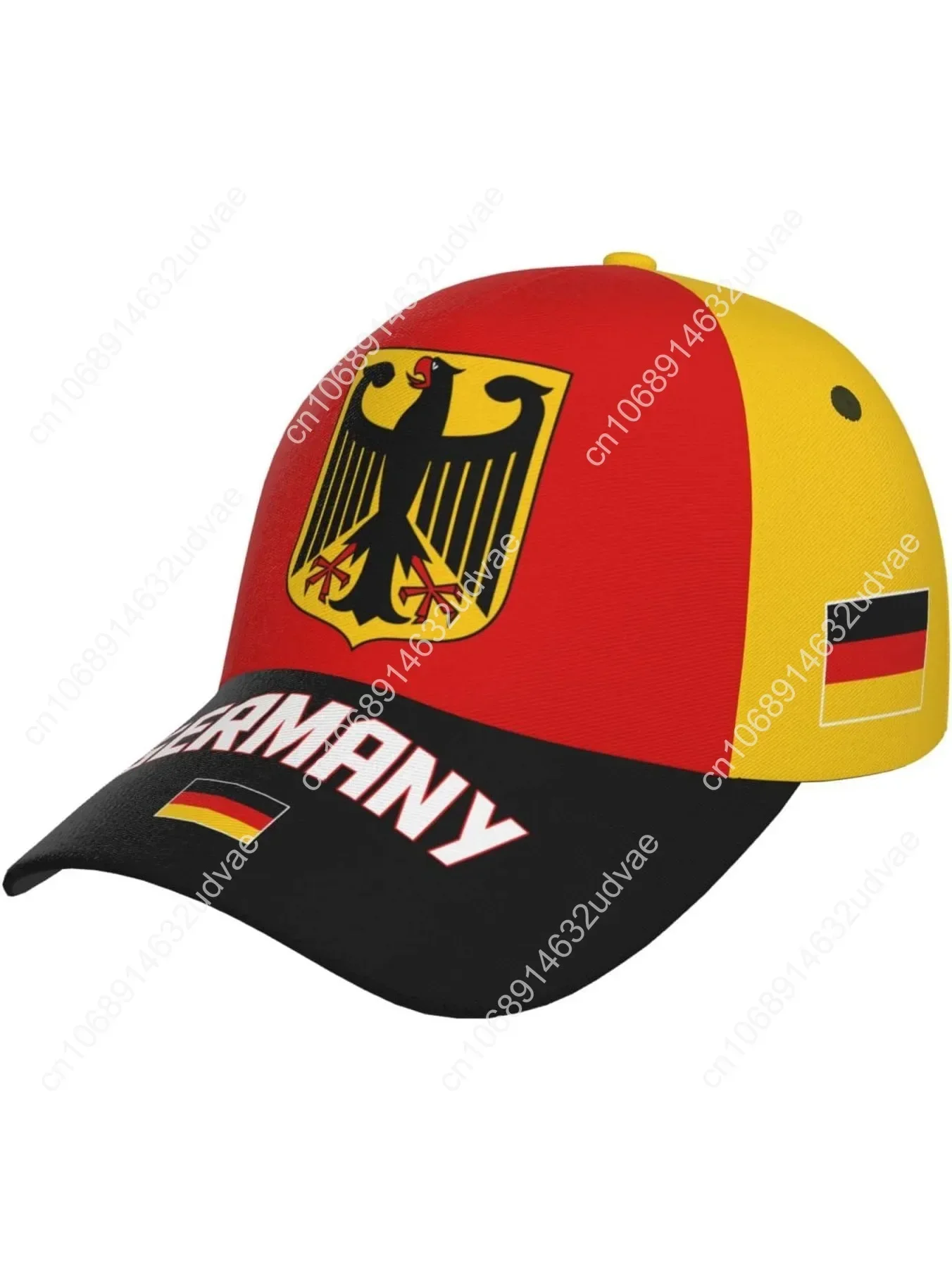 

Germany Flag German 5 Stars Federal Eagle Baseball Cap Full Print Adult Men Hat Patriotism Supporter Soccer Caps Black