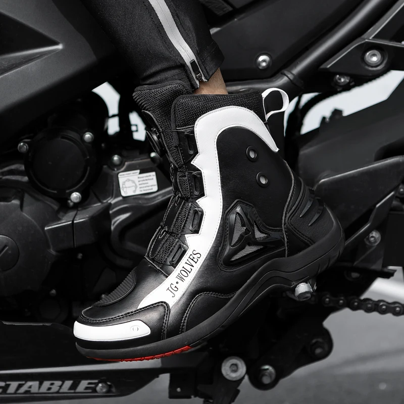 

Motorcycle Protective Boots Men Leather Boots Motorcycle Riding Shoes Non-slip Rubber Soles Riding Shoes Casual Motorcycle Boots
