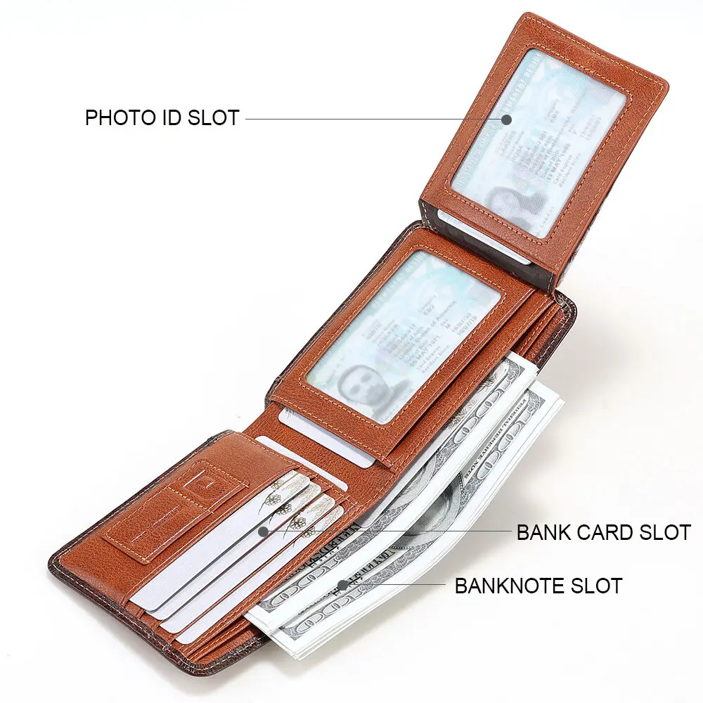 【Genuine Cow Leather】CHANPINCL Brand Men's Wallet Luxury Short Tri-Fold First Layer Cowhide Purse Business Horizontal Fashion