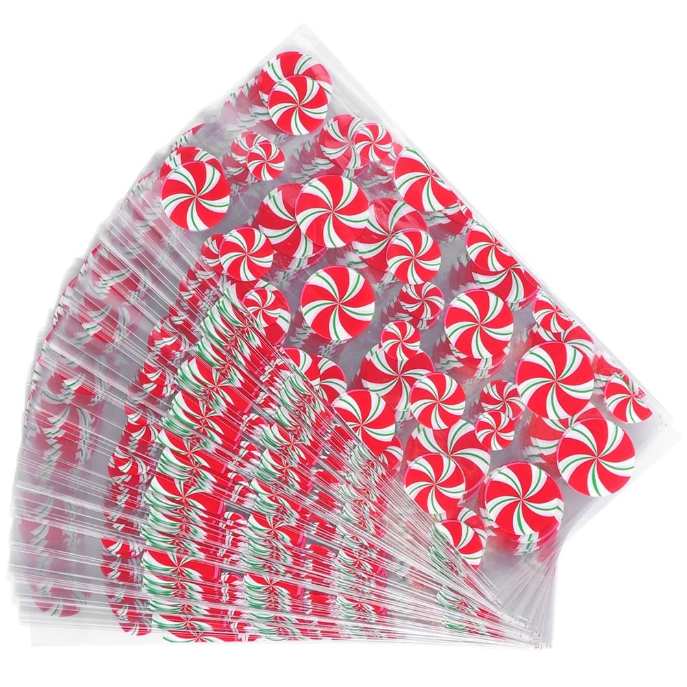 

200pcs Wrapping Paper Small Plastic Gift Christmas Treat Holiday Christmas Candy Cookie Bags Xmas Goodie Bags